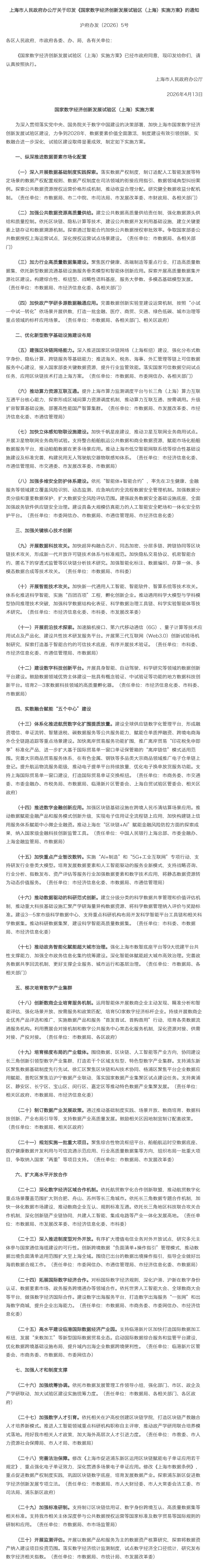 上海市人民政府办公厅关于印发《国家数字经济创新发展试验区（上海）实施方案》的通知.png